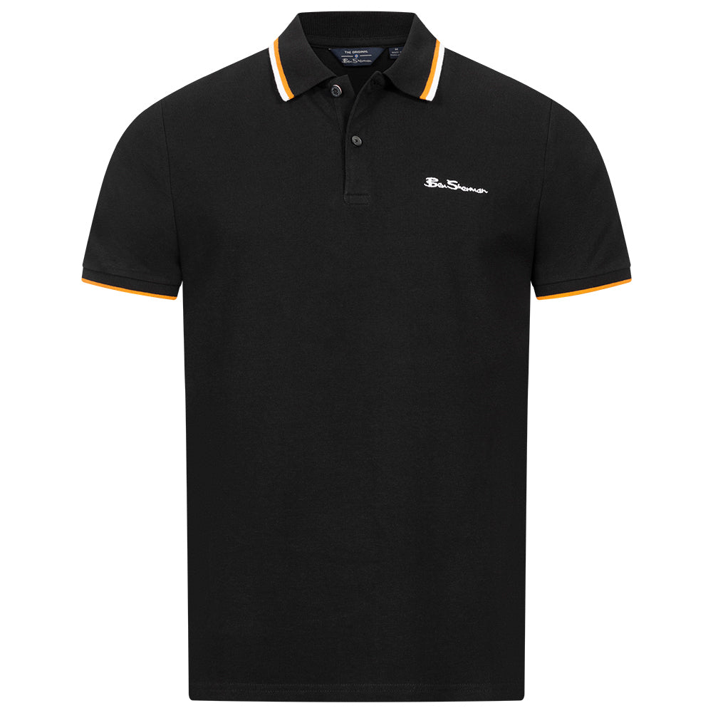 BEN SHERMAN Twin Tipped Herren Polo-Shirt 0076270NR-BLACK