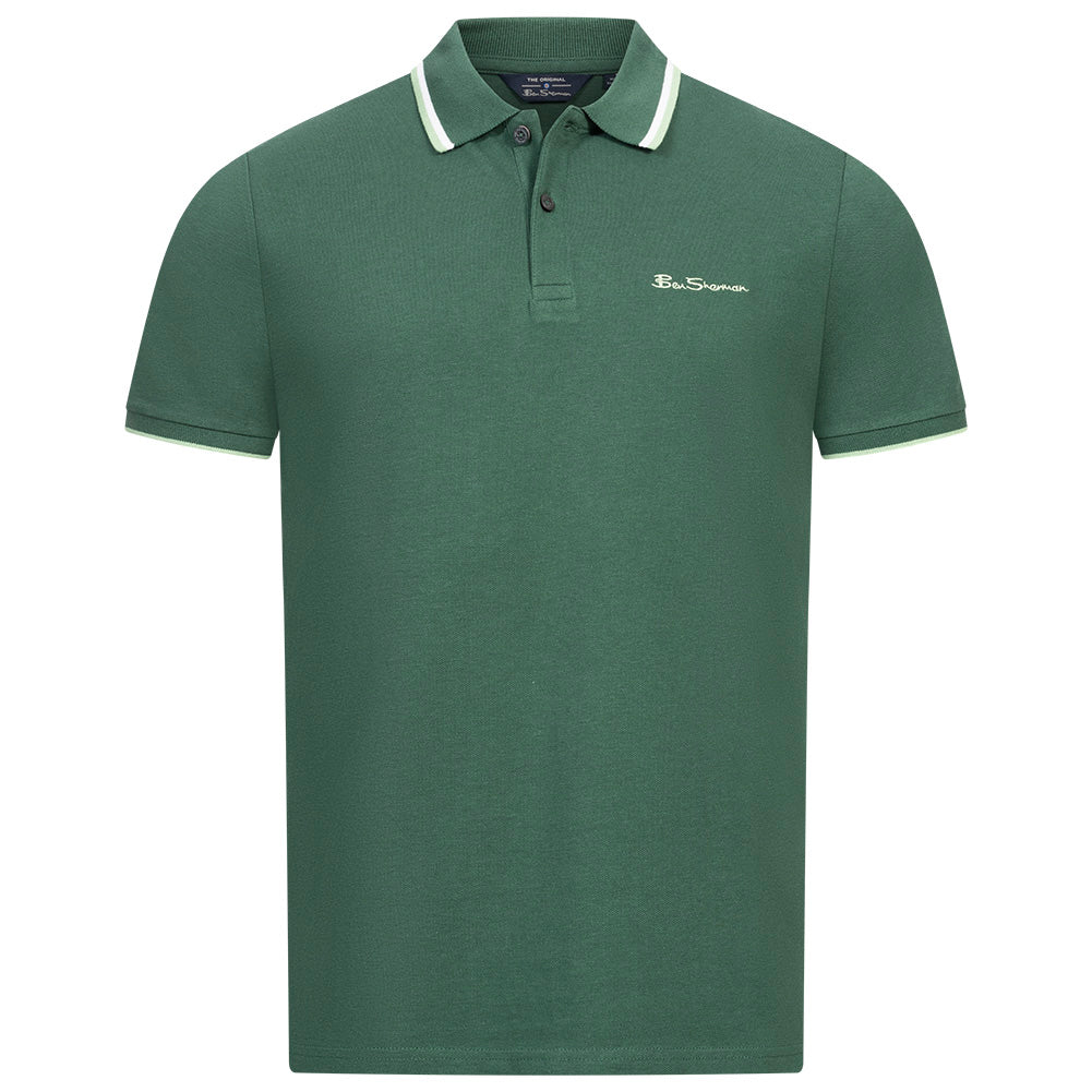 BEN SHERMAN Twin Tipped Herren Polo-Shirt 0076270NR-Green
