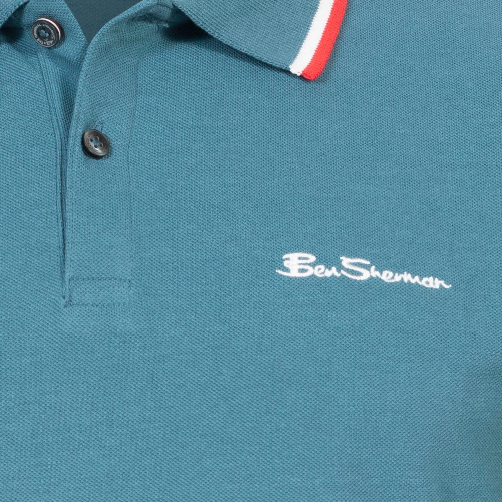 BEN SHERMAN Twin Tipped Herren Polo-Shirt 0076270NR-Teal