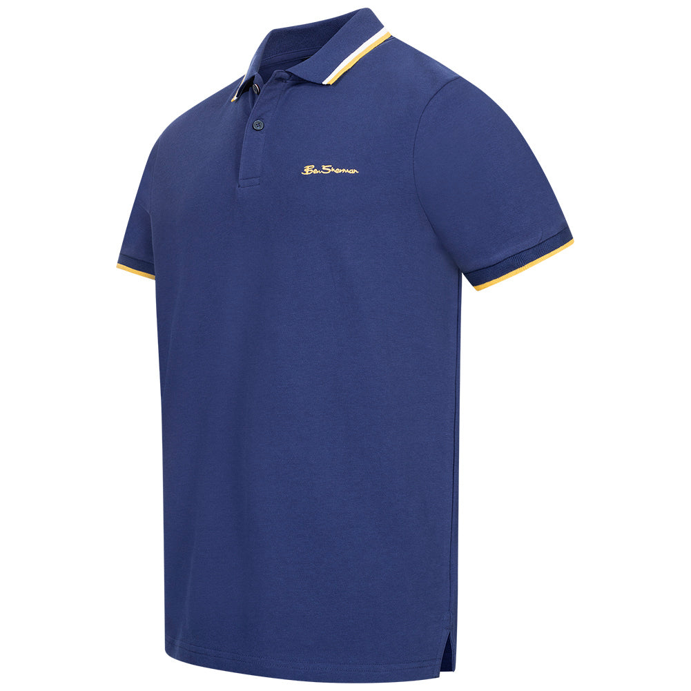 BEN SHERMAN Twin Tipped Herren Polo-Shirt 0076270NR-TwilightDenim