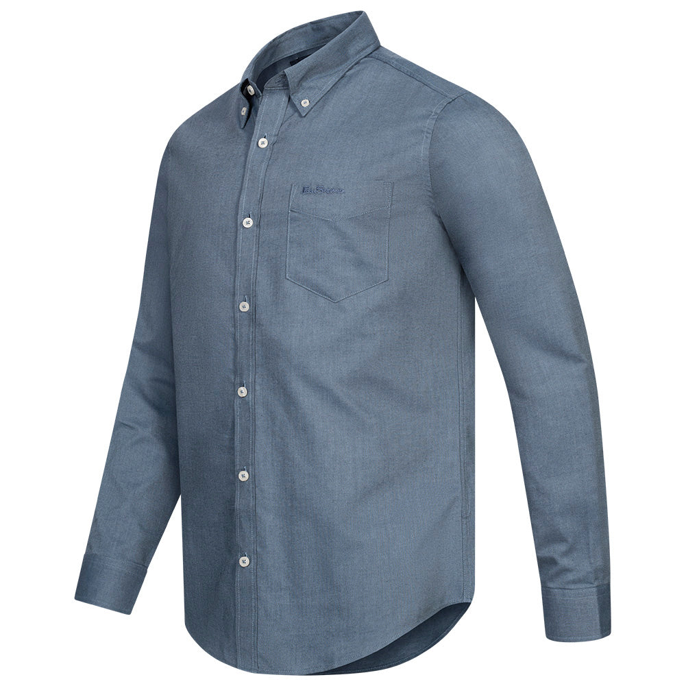 BEN SHERMAN Oxford Herren Langarm Hemd 0077857-DARKBLUE