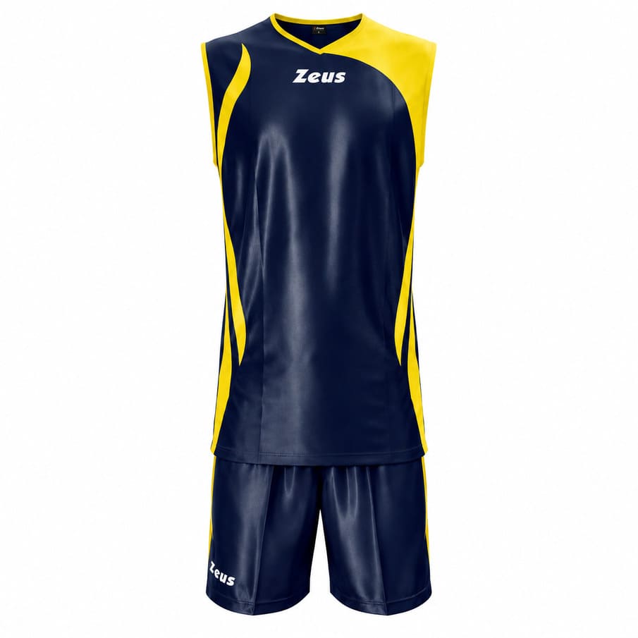 Zeus Kit Saett Herren Basketball Trikot + Shorts blu/fluo
