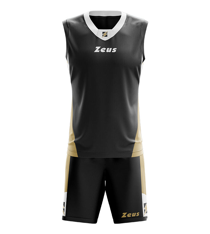 Zeus Kit King Basketball Trikot + Shorts bianco/nero