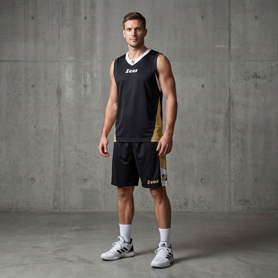 Zeus Kit King Basketball Trikot + Shorts bianco/nero