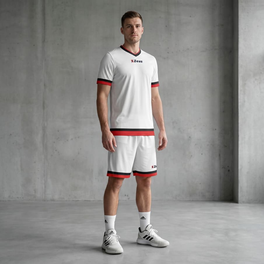 Zeus Kit Magic Basketball Trikot + Shorts bianco/rosso