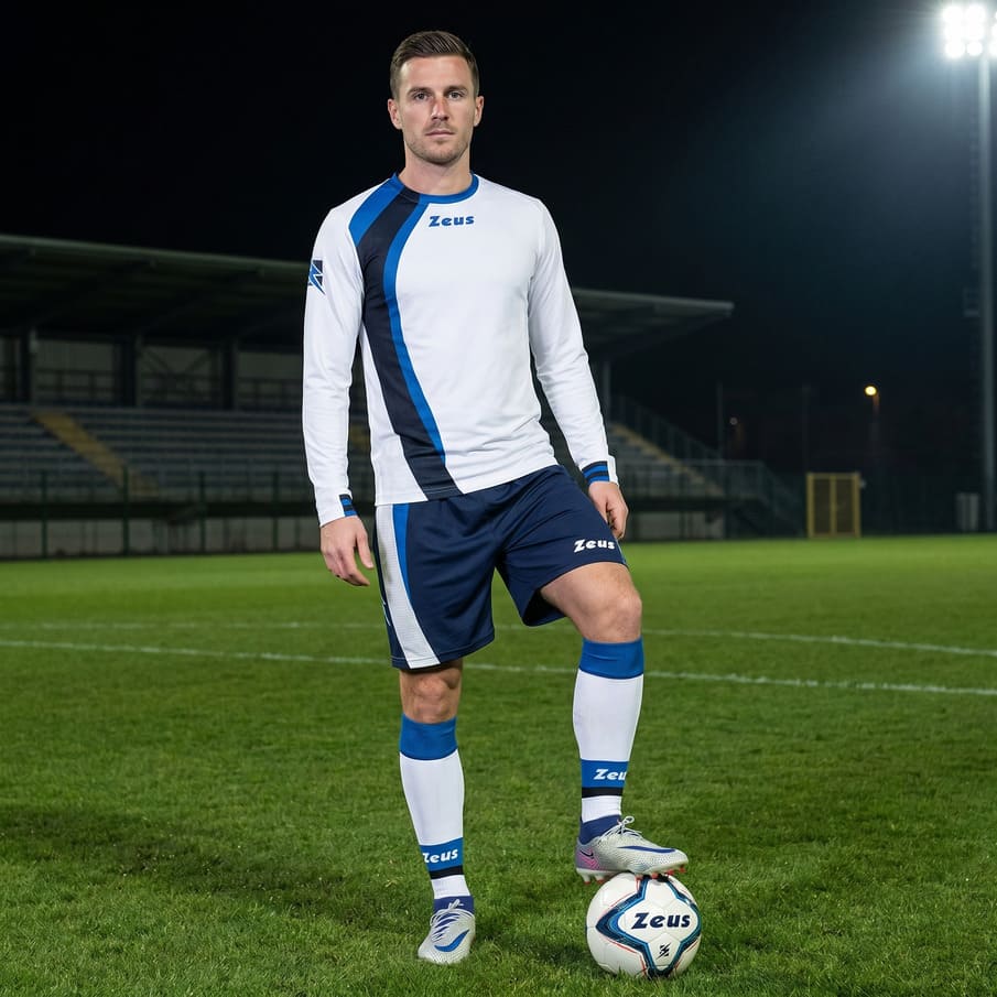 Zeus Kit Spagna Trikot-Set + Shorts 2-tlg. Ml bianco/blu