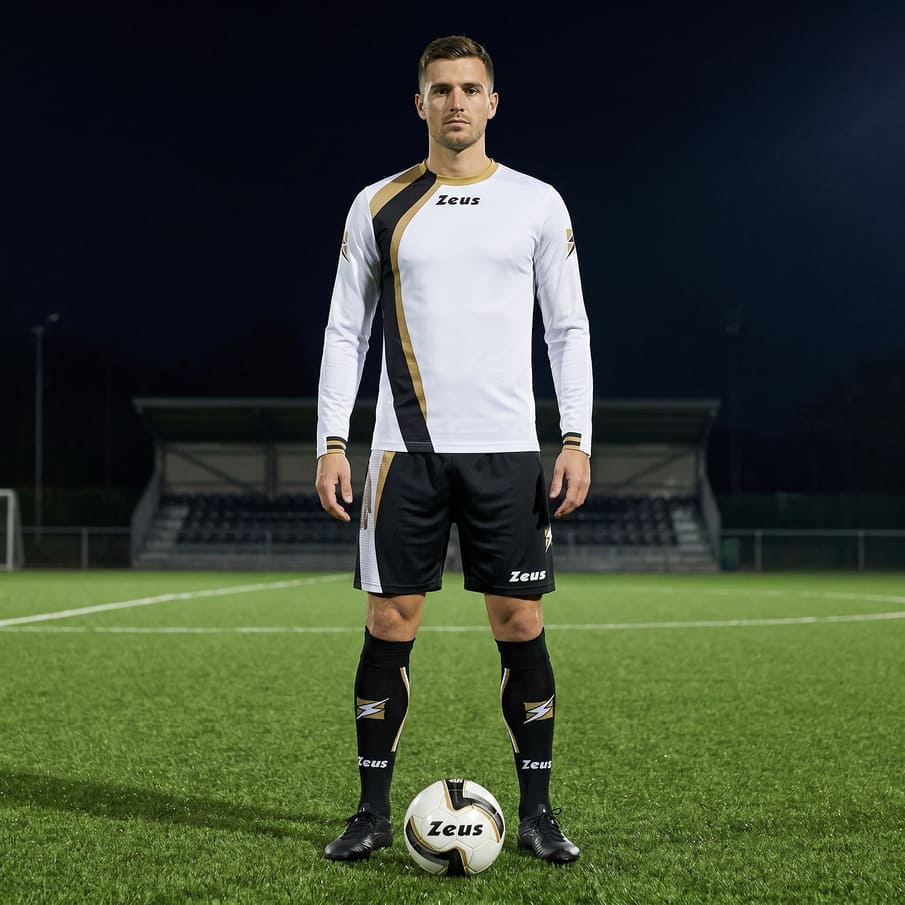 Zeus Kit Spagna Trikot-Set + Shorts 2-tlg. Ml bianco/nero