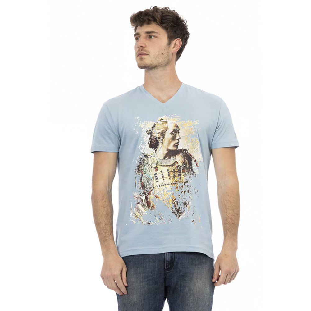 TRUSSARDI Action Herren Conqueror V-Ausschnitt T-Shirt Hellblau 2AT108007