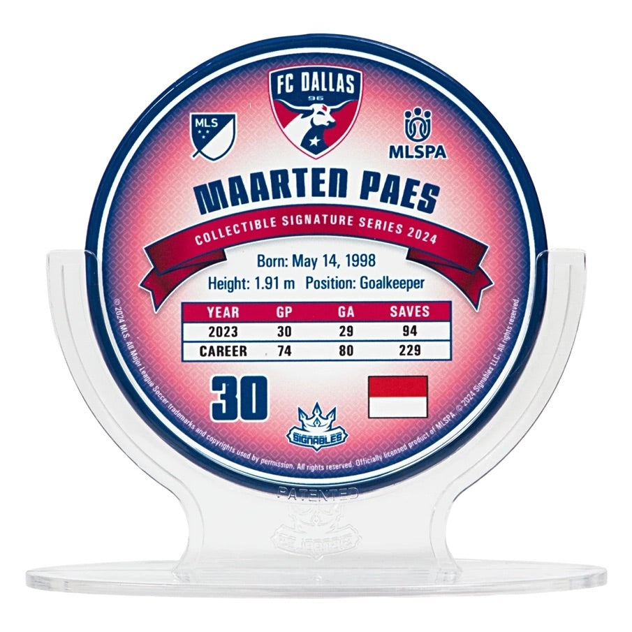 FC Dallas Maarten Paes #30 Fußball Sammlerstück 14 cm 850056417389