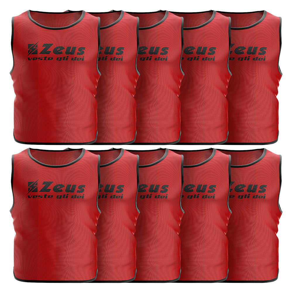 Zeus Lot de 10 Bavoir d'entraÃ®nement rouge