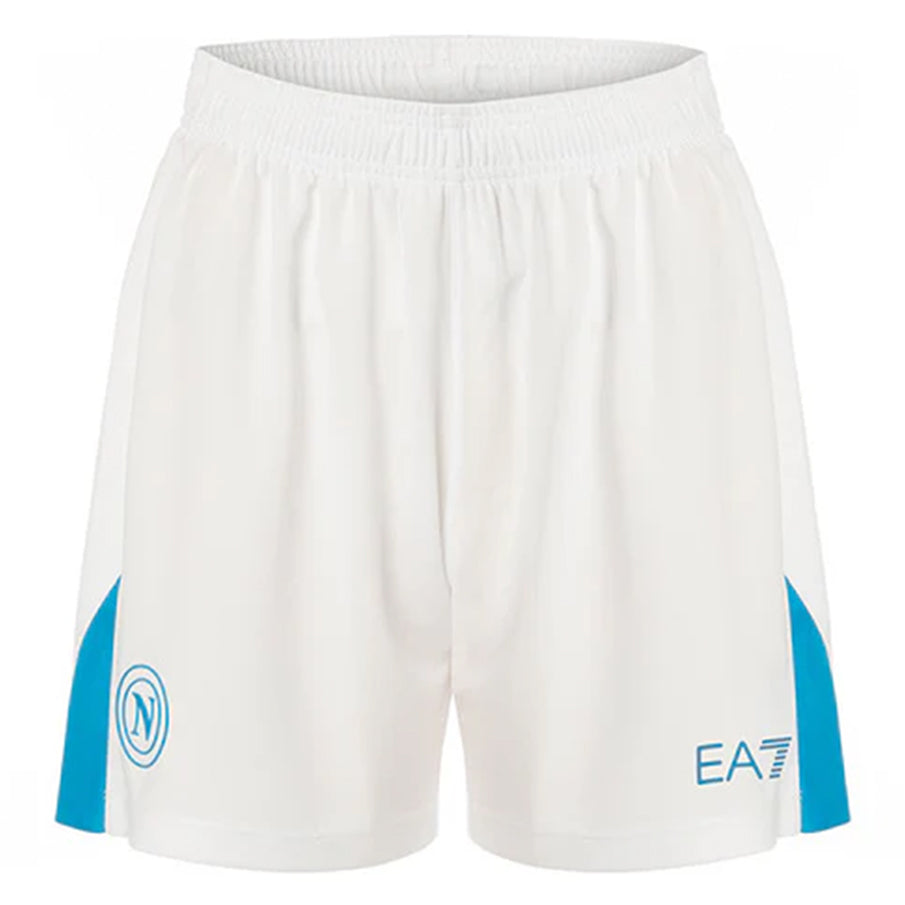 SSC Neapel EA7 Emporio Armani Herren Heim Shorts EASSCN25G13-WHITE-AZZURO