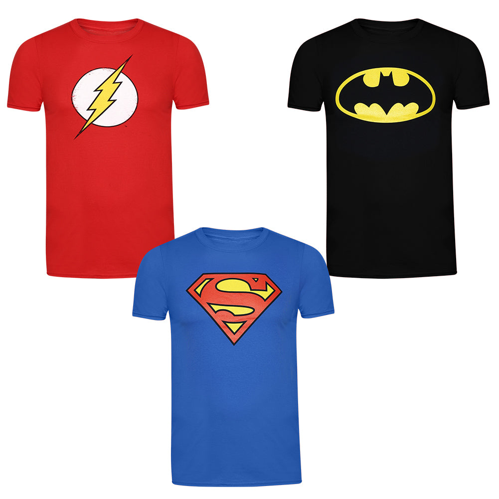 DC COMICS Superman Batman Flash Kinder T-Shirt 3er-Pack GBBTS133MUL