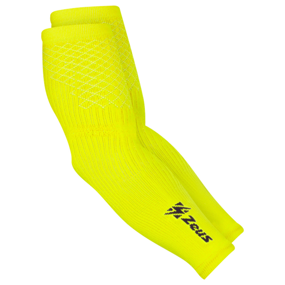 Zeus Couvre bras Manchettes de compression Ã©lastiques jaune fluo