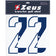 Zeus Kit de transfert des numÃ©ros de 1 Ã  22 25cm demi-marine senior – Einheitsgröße