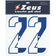 Zeus Kit de transfert des numÃ©ros de 1 Ã  22 Demi senior 25cm royal blue – Einheitsgröße