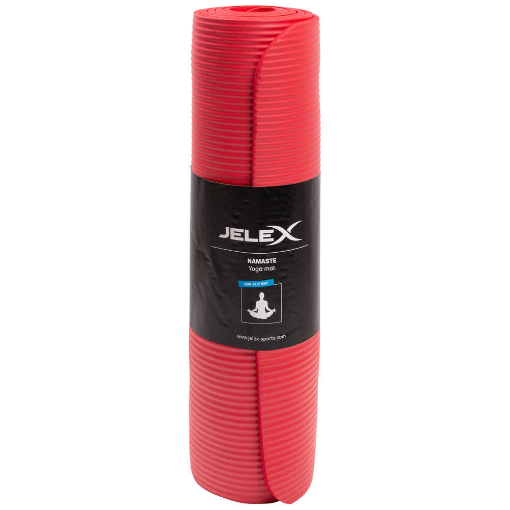 JELEX Namaste Tapis de sport, de fitness et de yoga rouge