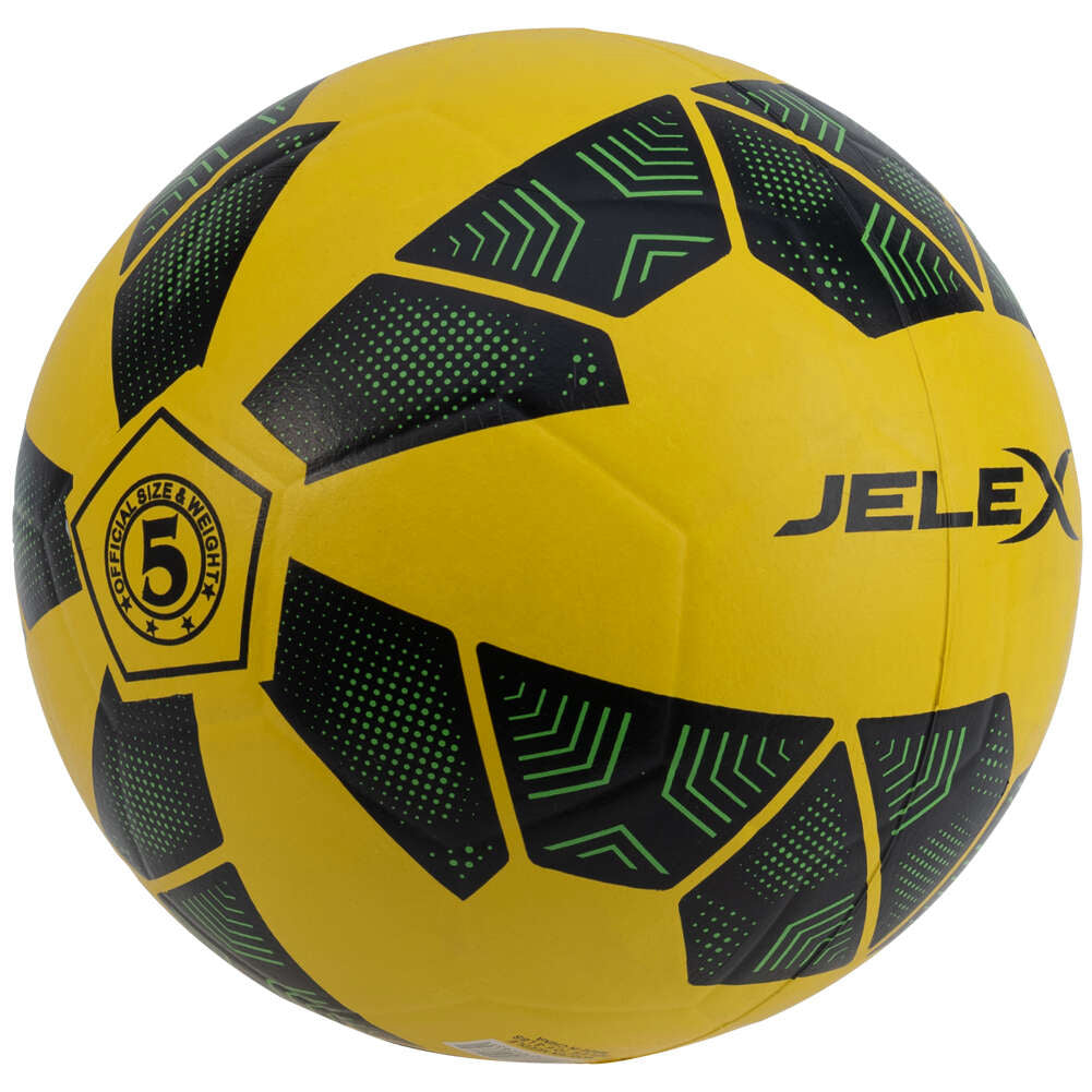 JELEX Bolzplatzheld Ballon de foot en caoutchouc noir-jaune