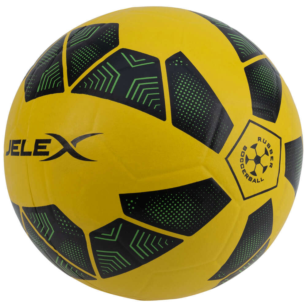 JELEX Bolzplatzheld Ballon de foot en caoutchouc noir-jaune