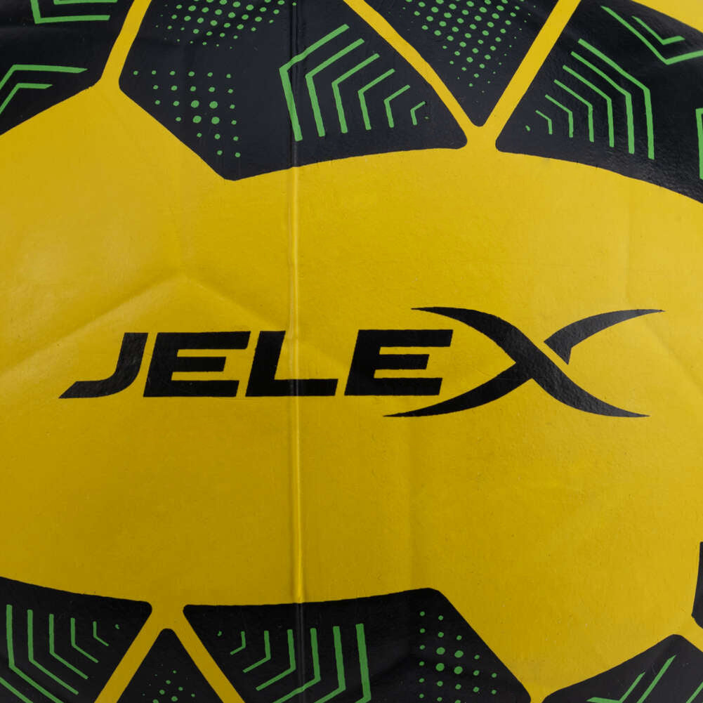 JELEX Bolzplatzheld Ballon de foot en caoutchouc noir-jaune