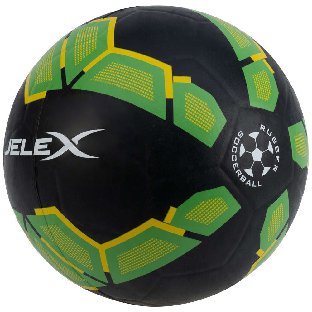 JELEX Bolzplatzheld Ballon de foot en caoutchouc noir-vert
