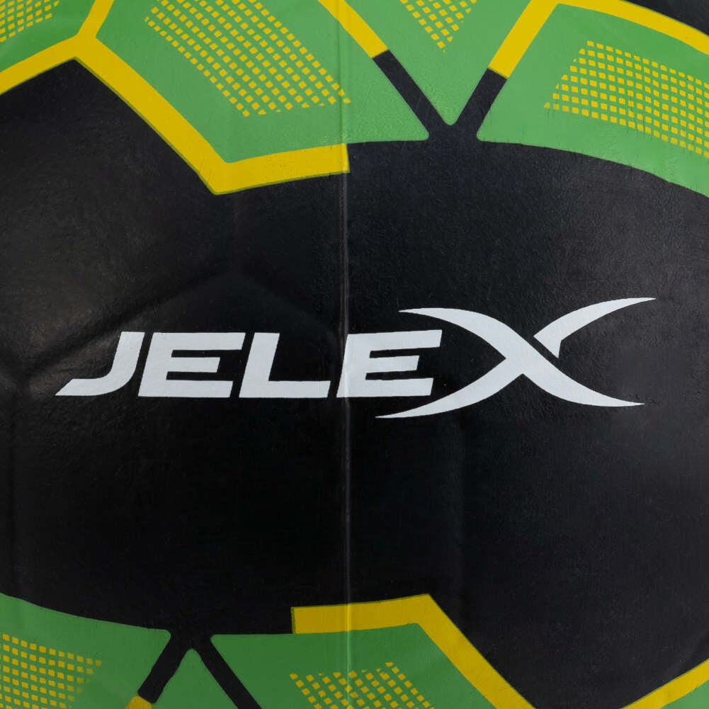 JELEX Bolzplatzheld Ballon de foot en caoutchouc noir-vert