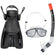 JELEX Deepsea Kit de snorkeling avec palmes noir – 39-43