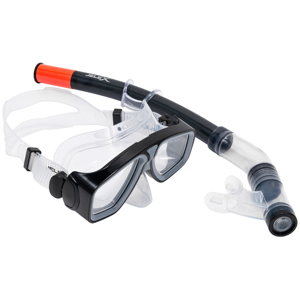 JELEX Deepsea Kit de snorkeling avec palmes noir