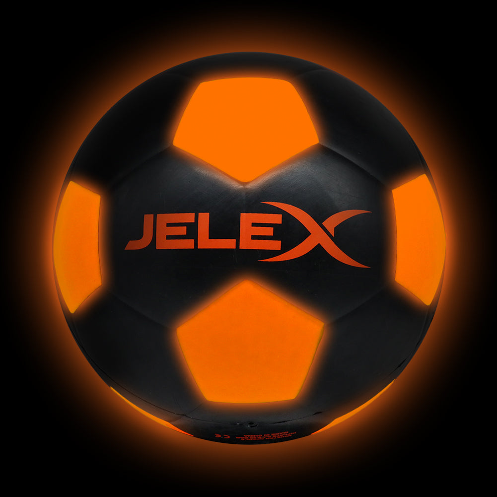 JELEX "Neon" LED Leucht Fußball schwarz/orange