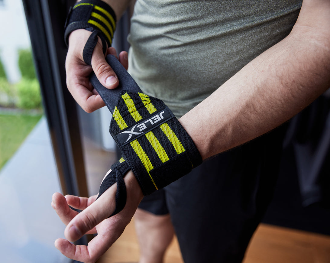 JELEX Strong Supports de poignets pour le fitness noir-jaune