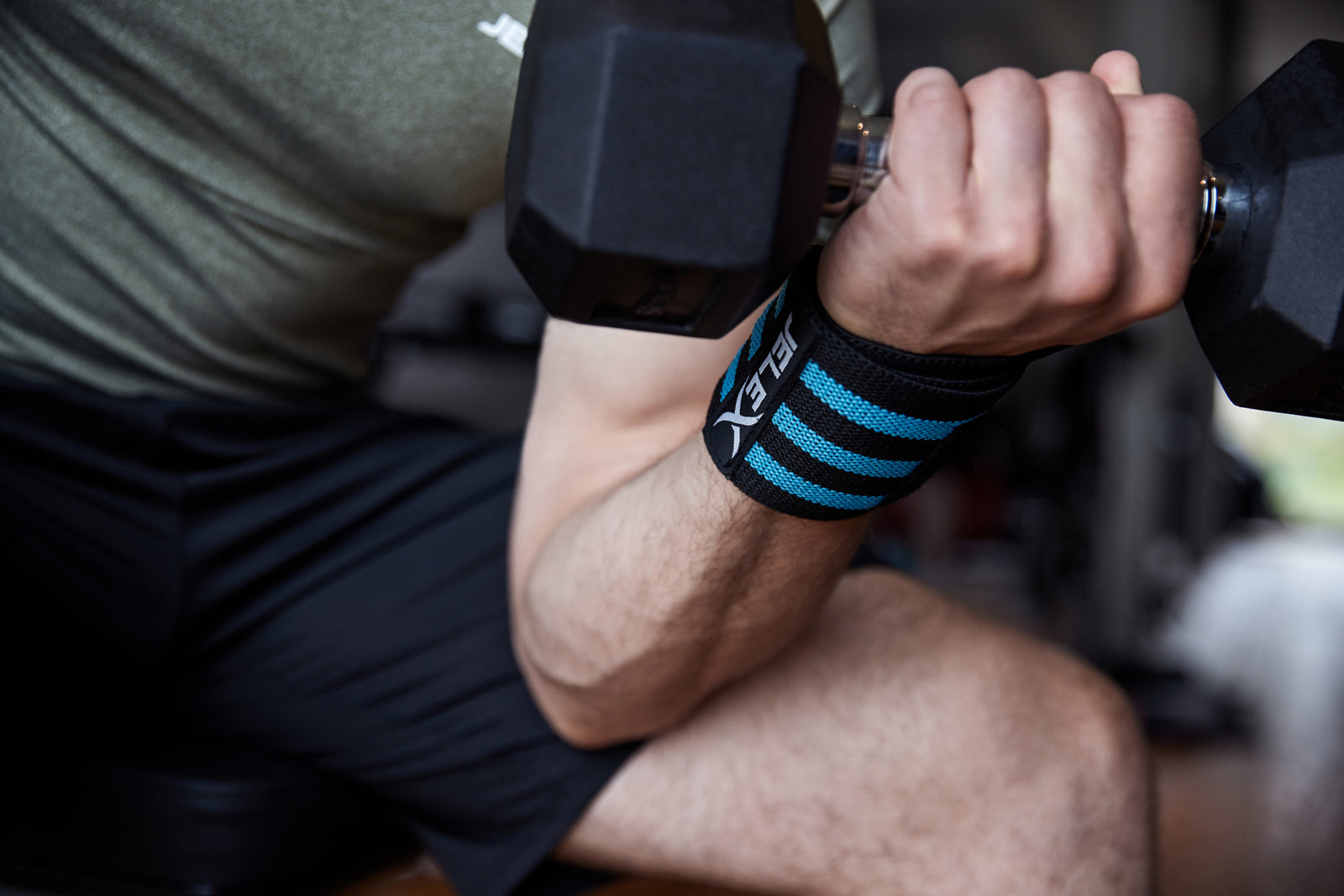 JELEX Strong Supports de poignets pour le fitness noir-bleu