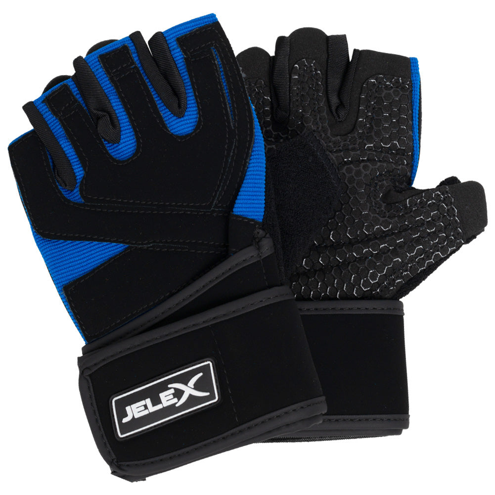 JELEX Power Premium Gants d'entraÃ®nement rembourrÃ©es noir-bleu