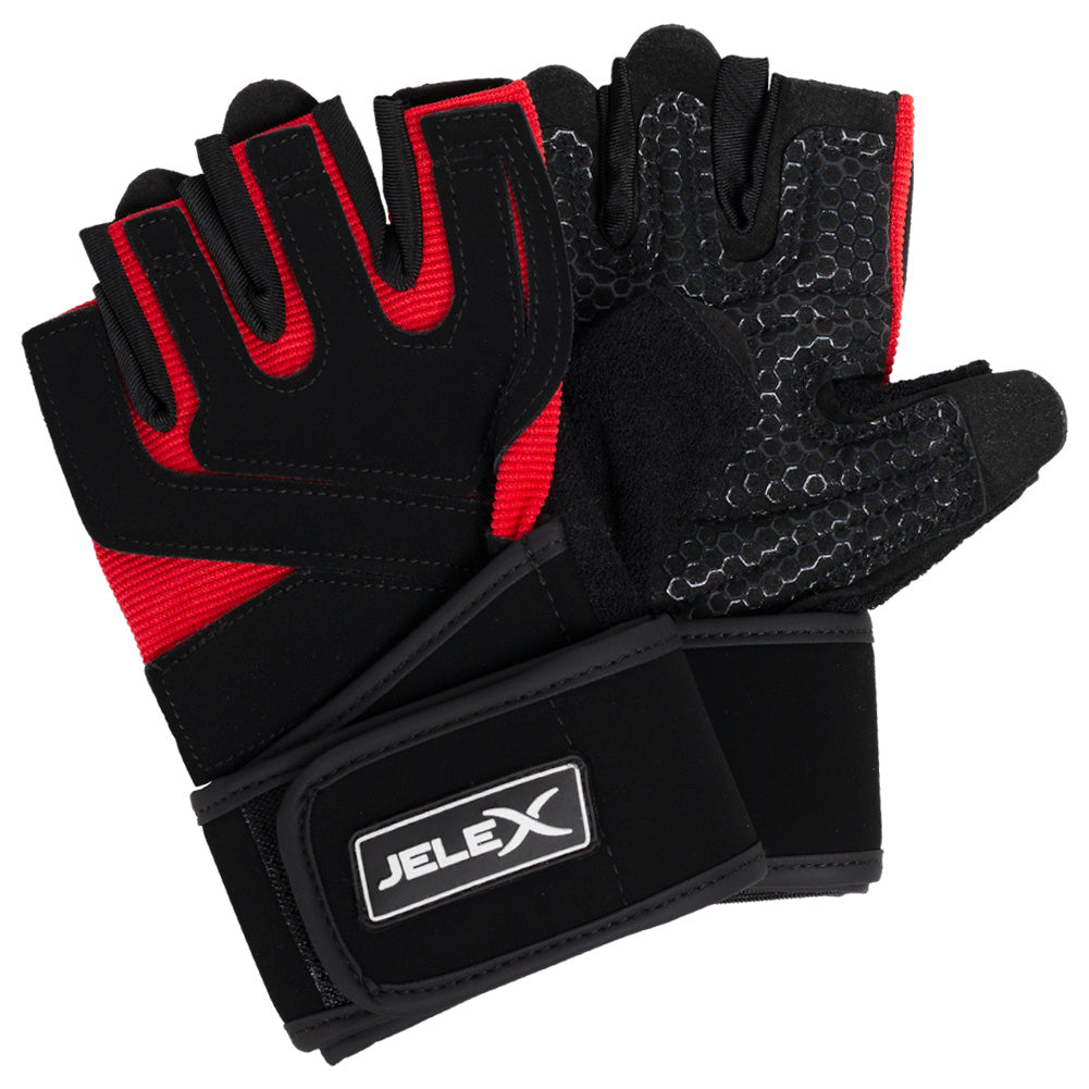 JELEX Power Premium Gants d'entraÃ®nement rembourrÃ©es noir-rouge