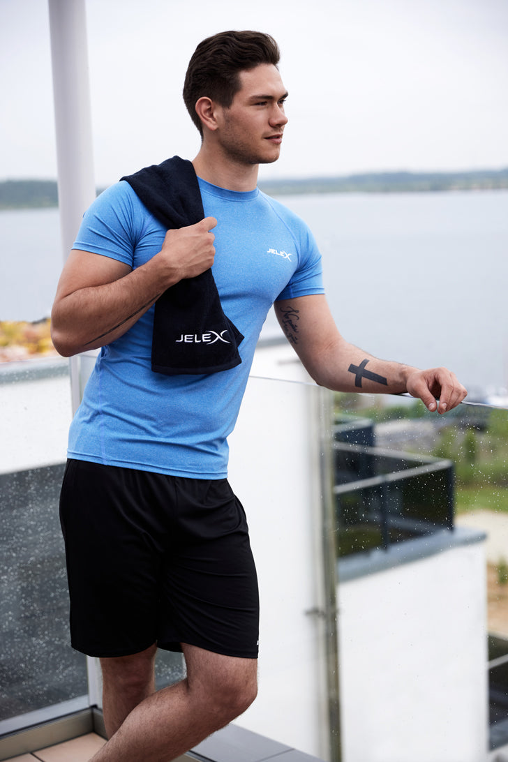 JELEX "100FIT" Serviette de fitness avec une poche zippÃ©e noir