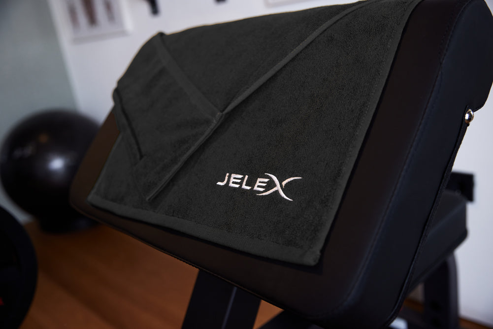 JELEX "100FIT" Serviette de fitness avec une poche zippÃ©e noir