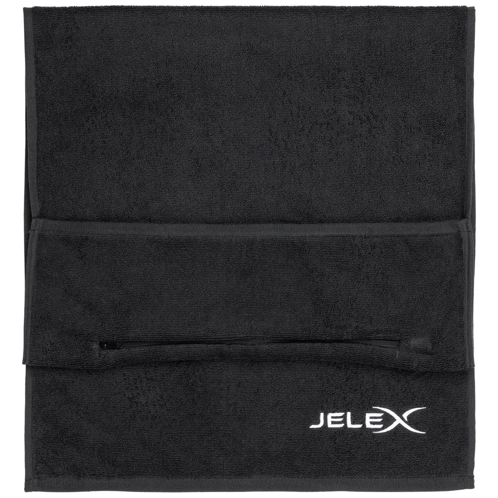 JELEX "100FIT" Serviette de fitness avec une poche zippÃ©e noir