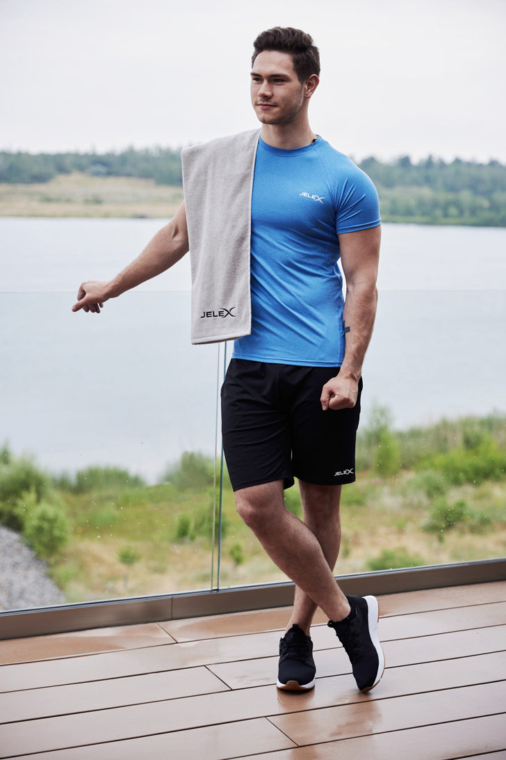 JELEX "100FIT" Serviette de fitness avec une poche zippÃ©e gris