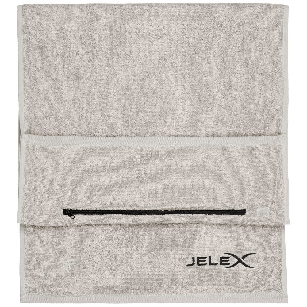 JELEX "100FIT" Serviette de fitness avec une poche zippÃ©e gris