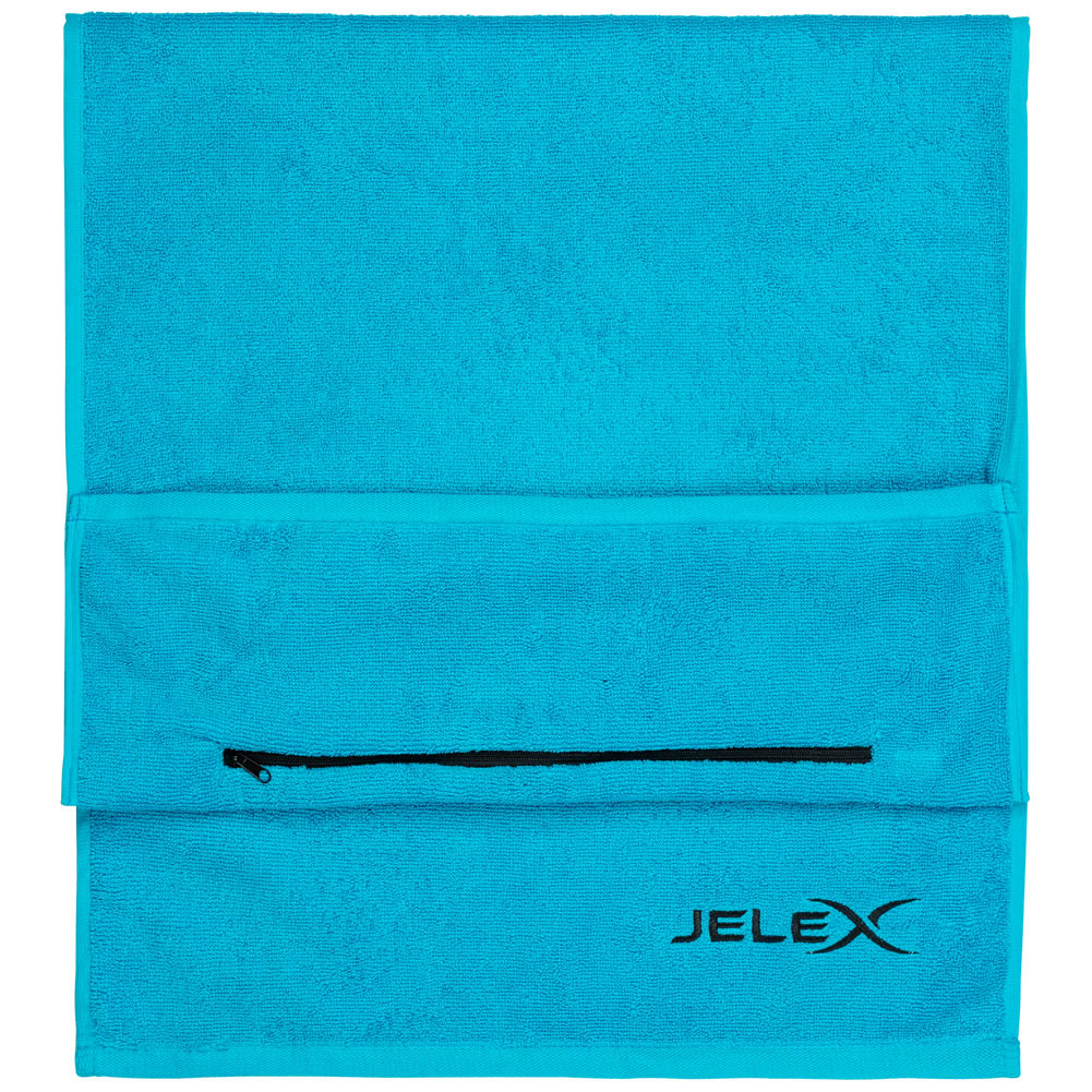JELEX "100FIT" Serviette de fitness avec une poche zippÃ©e turquoise