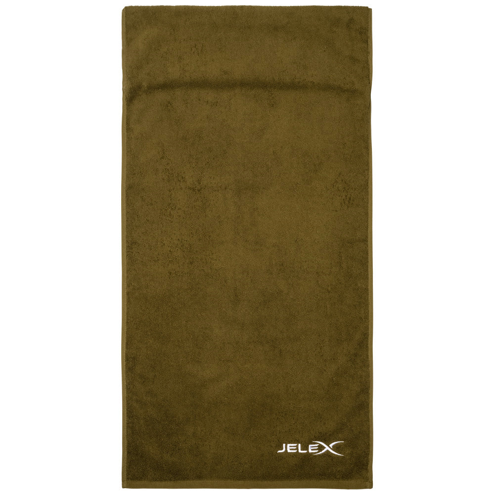 JELEX "100FIT" Serviette de fitness avec une poche zippÃ©e vert armÃ©e