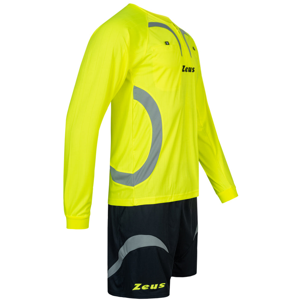 Zeus Hommes Tenue d'arbitre Maillot et short Jaune fluo