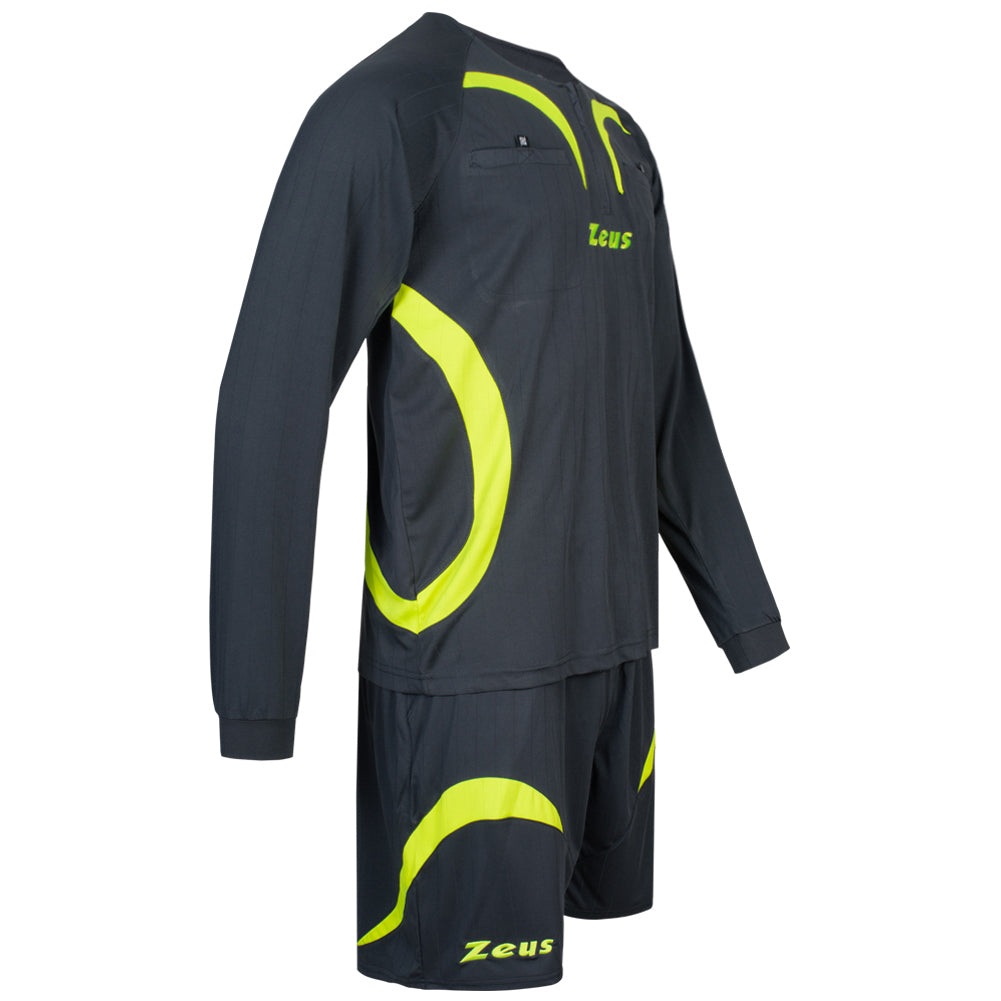 Zeus Hommes Tenue d'arbitre Maillot et short Gris