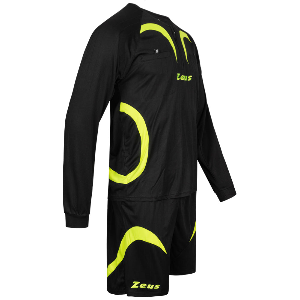 Zeus Hommes Tenue d'arbitre Maillot et short Noir