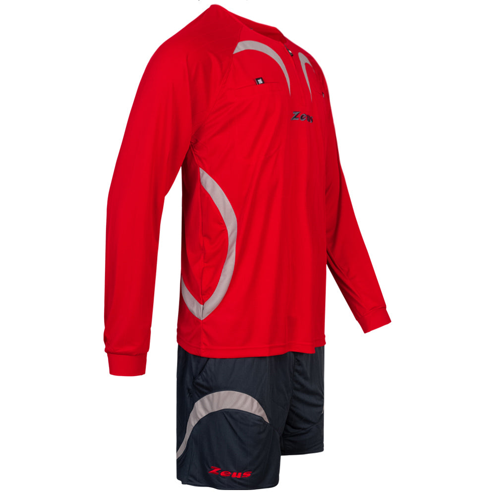 Zeus Hommes Tenue d'arbitre Maillot et short Rouge