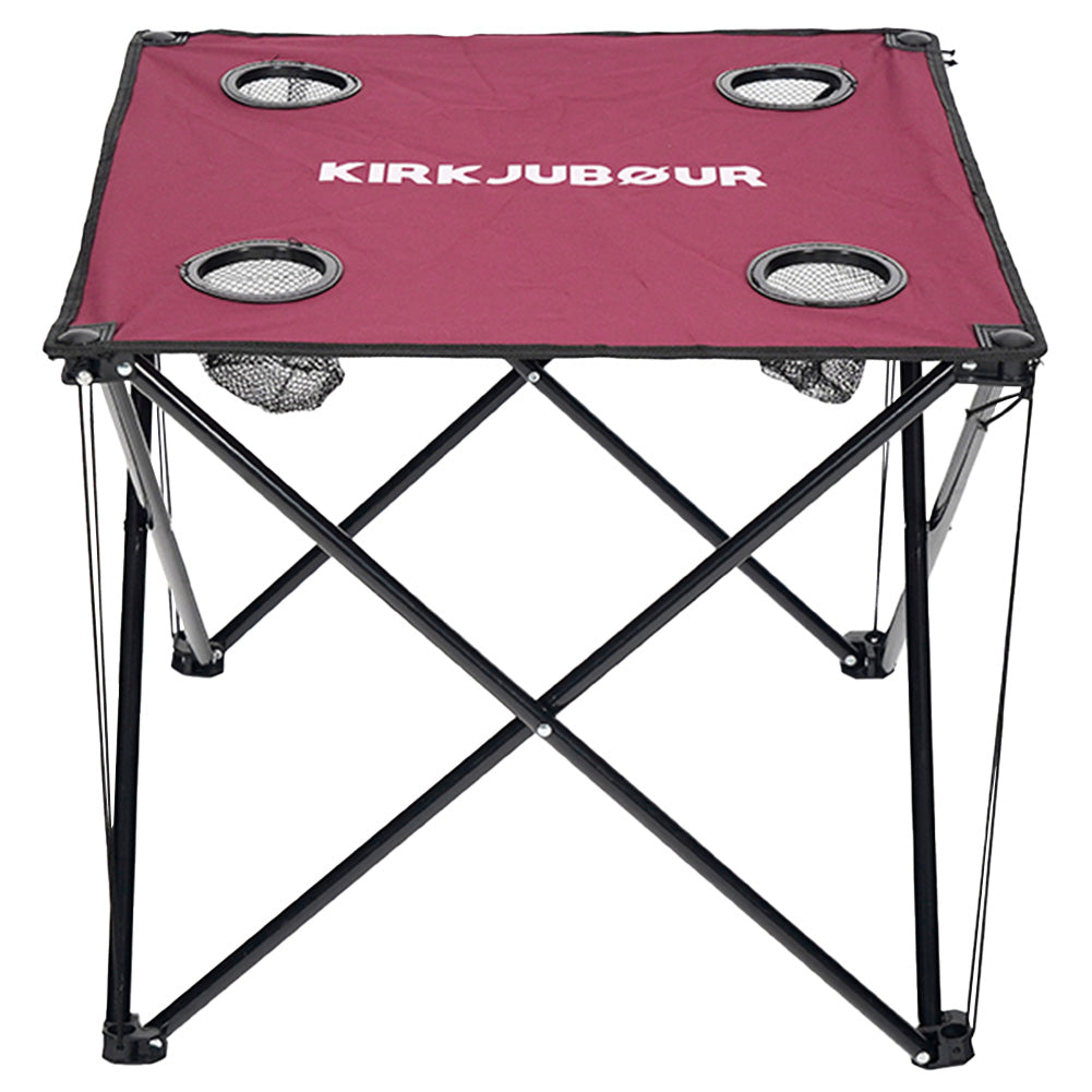 KIRKJUBØUR® "Solkatt" faltbarer Campingtisch weinrot