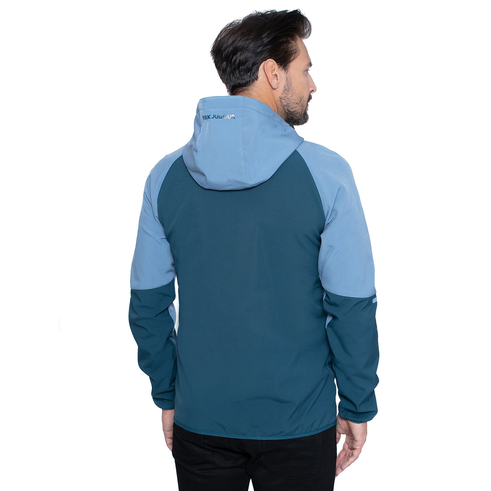 KIRKJUBØUR® "Njordr" Herren SOFTSHELLjacke 10.000 mm Wassersäule blau/hellblau