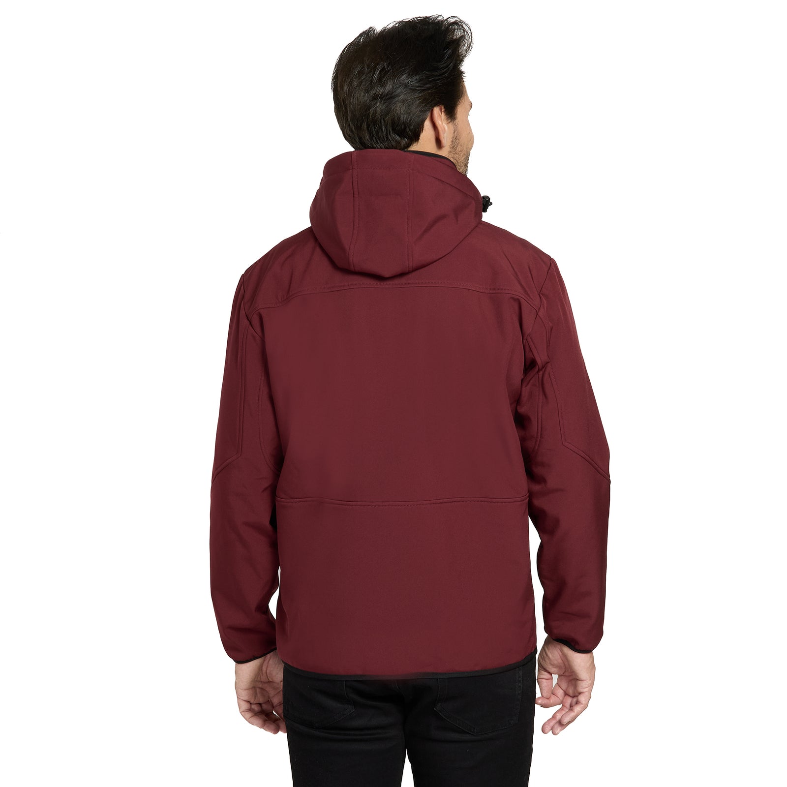 KIRKJUBØUR® "Alvik" Herren SOFTSHELLjacke 10.000 mm Wassersäule dunkelrot/schwarz