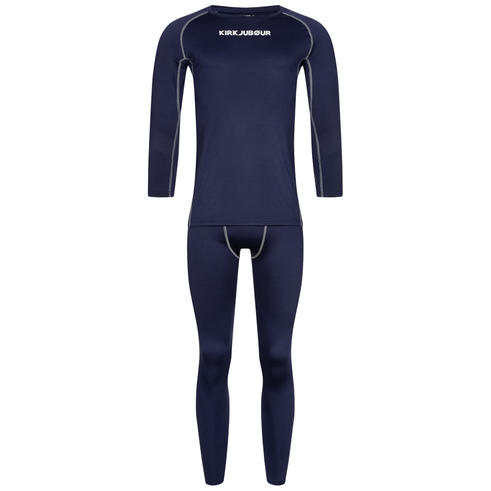 KIRKJUBÃUR Â® "Hafjall" Hommes Set sous-vÃªtements thermo 2 piÃ¨ces bleu