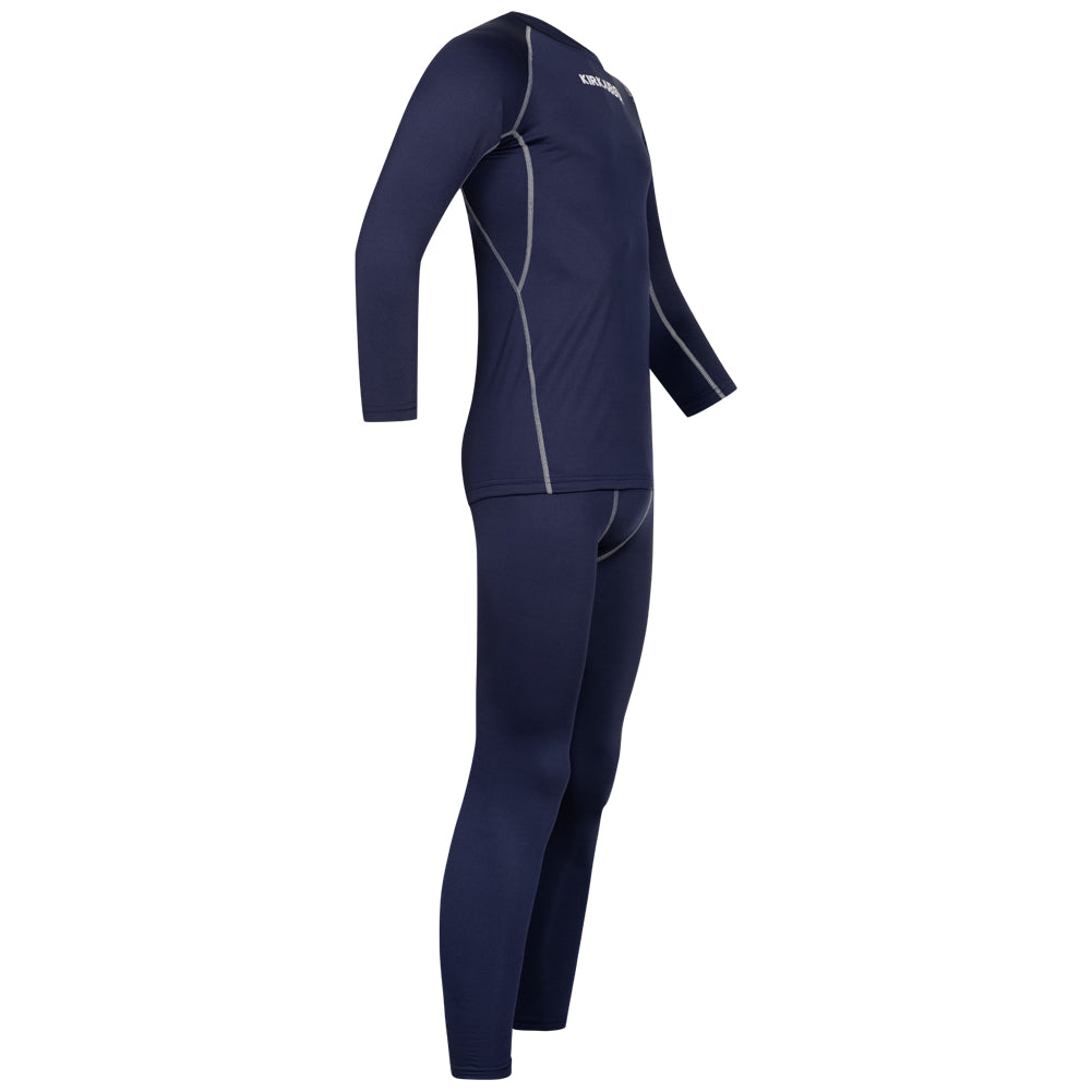 KIRKJUBÃUR Â® "Hafjall" Hommes Set sous-vÃªtements thermo 2 piÃ¨ces bleu