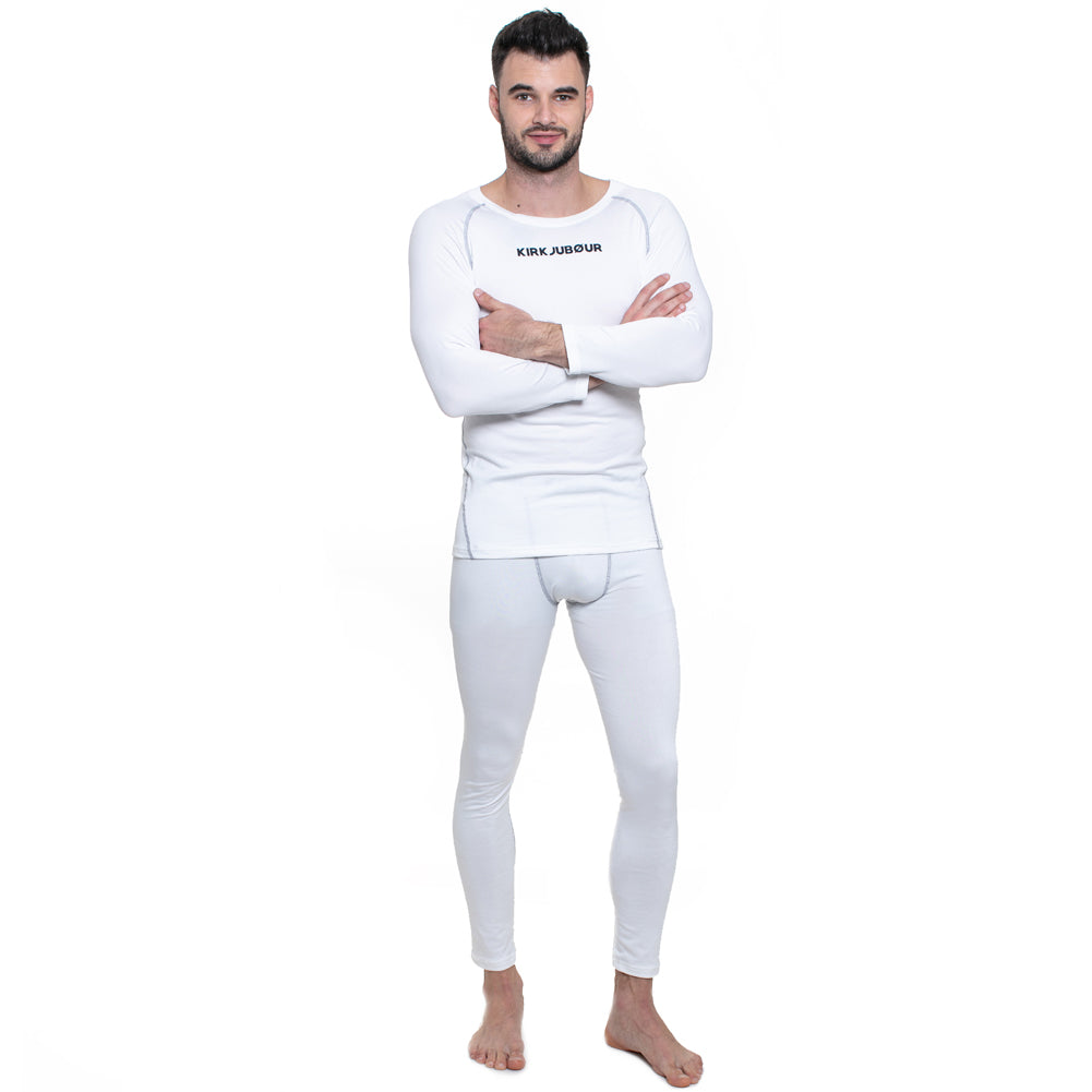 KIRKJUBÃUR Â® "Hafjall" Hommes Set sous-vÃªtements thermo 2 piÃ¨ces blanc