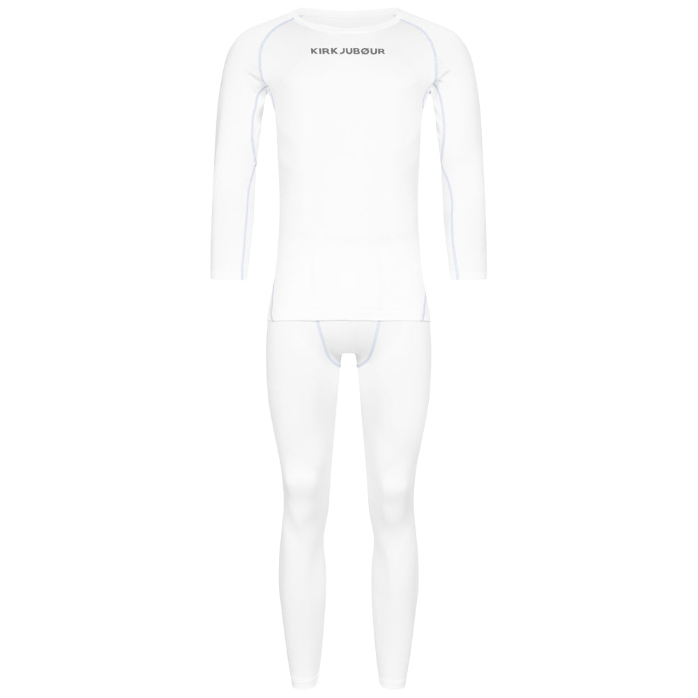KIRKJUBÃUR Â® "Hafjall" Hommes Set sous-vÃªtements thermo 2 piÃ¨ces blanc
